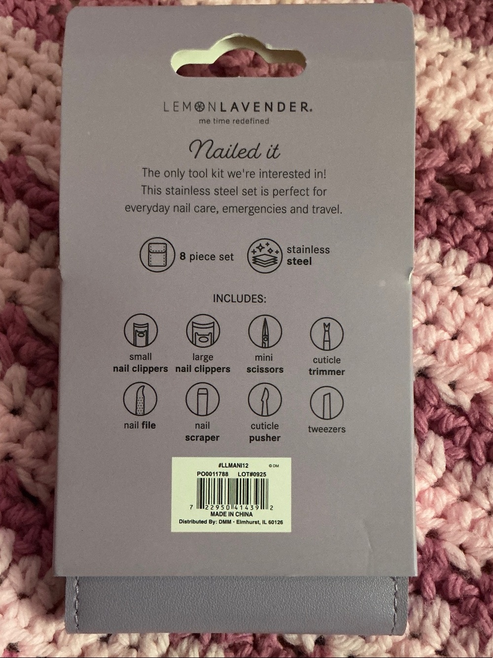 Lemon Lavender "File It Away" Nail Care Kit - Light Purple 8 pieces - Picture 2 of 3
